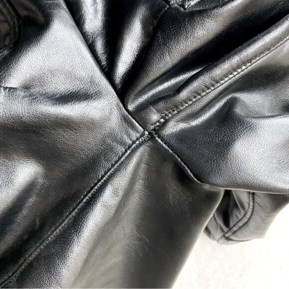 Hugz Jeans Black Faux Leather Low Waist Moto Biker Style Skinny Pants 10 - Picture 6 of 16